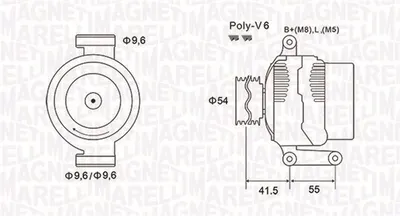 Alternator (14v, 75a) Alfa Romeo Mito; Fiat 500, 500 C, Doblo, Doblo Cargo, Fiorino, Grande Punto, Idea, Linea, Panda, Punto, Punto Evo, Qubo, Strada; Lancia Musa, Ypsilon 1.3d Dupa 2003