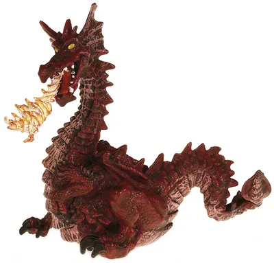 Figurina Papo The Enchanted World – Dragon care sufla foc, rosu