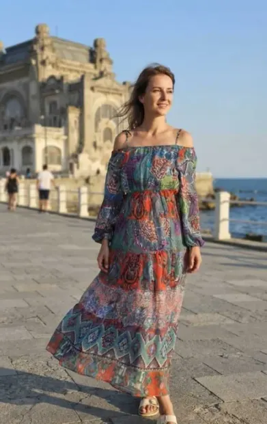 Rochie Dama Maxi Voal Subtire cu paiete 2
