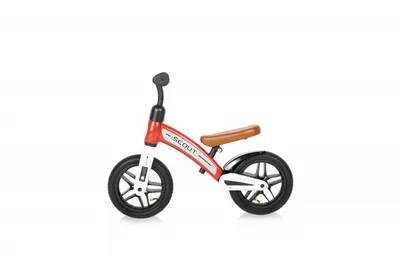 Bicicleta copii fara pedale Scout Air Red de echilibru 10 inch, varsta 2-4 ani, roti cu camera si cauciuc, scaun reglabil pe inaltime de la 30 cm pana la 33 cm, maxim 25 de kg, ghidon reglabil in inaltime 49-51,5 cm