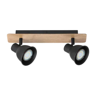 Riko Spot 2xgu10 Negru/lemn