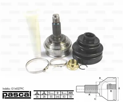 Cap planetara spre roata (26z 28z 55mm; ABS:50) HONDA CIVIC V, CIVIC VI 1.4-2.0D intre 1991-2001