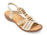 Sandale RIEKER bej, 60851, din piele ecologica