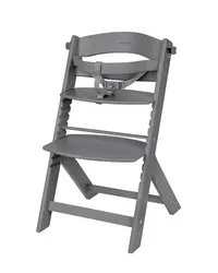 Scaun de masa pentru copii Kikkaboo Nordy Dark Grey multifunctional cu structura din lemn,inaltime reglabila 10 nivele,recomandat pana la 10 ani35 kg,centura de siguranta,masuta detasabila