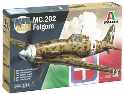 Model de asamblat Italeri Militar: Avion - Avion de vânătoare italian Macchi MC.202 Folgore Aces