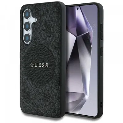 Husa MagSafe pentru Samsung Galaxy S25 S931, Guess, 4G Circle Classic Logo, Neagra