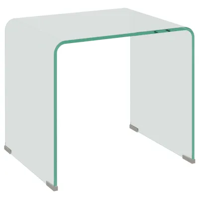 HOMCOM Măsuță de Cafea Modernă cu Picioare Antiderapante, Măsuță din Sticlă Securizată, 50x40x45 cm, Transparentă, Design Elegant | Aosom Romania