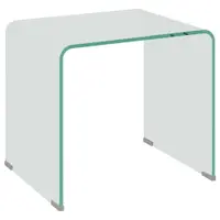 HOMCOM Măsuță de Cafea Modernă cu Picioare Antiderapante, Măsuță din Sticlă Securizată, 50x40x45 cm, Transparentă, Design Elegant | Aosom Romania