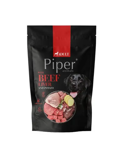 Hrană umedă câini adulți ficat de vită cu cartof PIPER Animals 500 g
