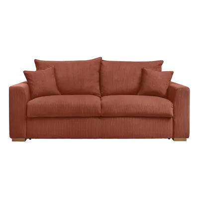 Canapea cărămizie extensibilă cu tapițerie din catifea reiată 225 cm Augustin – Bobochic Paris