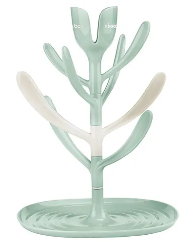 Suport pentru uscat biberoane KikkaBoo Tulip Mint,capacitate pana la 8 biberoane,din plastic nontoxic fara BPA