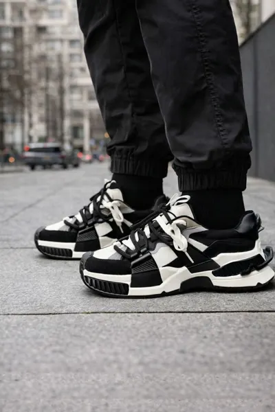 Adidasi Barbati Fashion Black&white Abdg5 (mărime: 44)