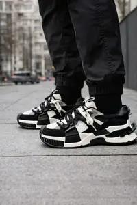Adidasi Barbati Fashion Black&white Abdg5 (mărime: 44)