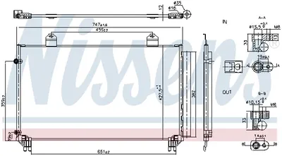 Radiator aer conditionat AC (cu uscator, aluminiu) potrivit TOYOTA SIENNA 3.3 3.5 12.04