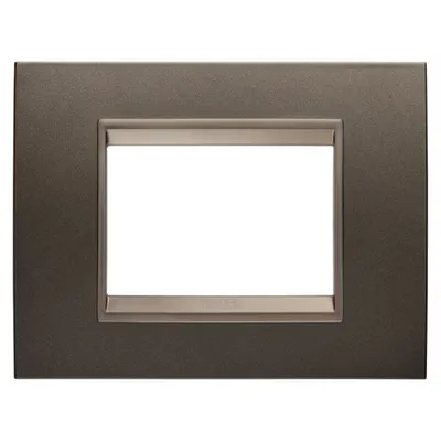 Placa Lux - in Metal - 3 Module - Maro Anodic - Cadru Interior Bronz Mat Închis - Chorusmart