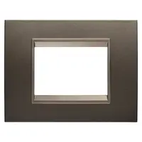Placa Lux - in Metal - 3 Module - Maro Anodic - Cadru Interior Bronz Mat Închis - Chorusmart