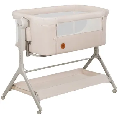 Pătuț pentru bebeluși Next to Me 3 în 1 Lionelo - Leonie Plus, Beige Sand