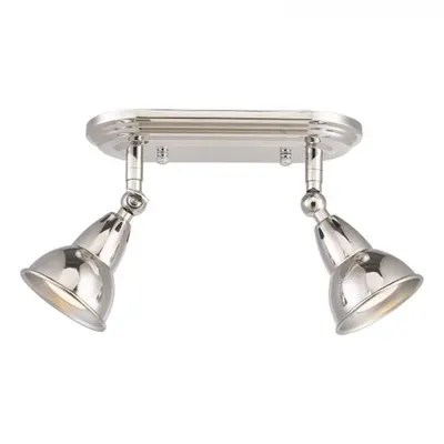 Corp de iluminat tip spot Nathaniel 2 Light Plate Spotlight Polished Nickel