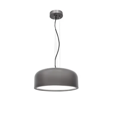 Lampa suspendata PERLETO Metal & Acrylic Diffuser Otel Gray Outside Mat Alb Inside Negru Fabric Wire LED E27 2x12 Wat 230 Volt IP20 Fara bec