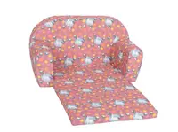 Canapea extensibila pentru copii Knorr Toys Unicorn Roz umplutura din spuma moale, husa bumbac 100 detasabila si lavabila, 77 x 34 x 42 cm, 9 luni+