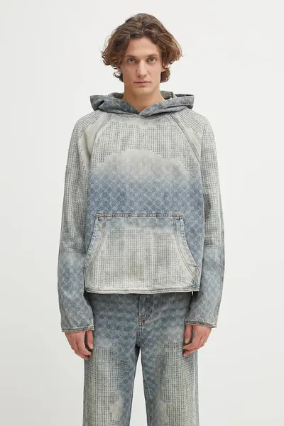 Daily Paper hanorac din denim Destroyed Denim Hoodie
