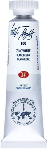 Vopsea de acuarelă Paleta Nevskaya Leningrad, Nopti albe - 100, Alb zinc, 10 ml