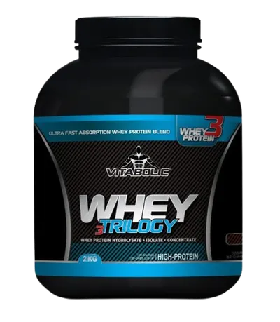Whey Trilogy Standard cu aroma de Capsuni, 2kg, Vitabolic
