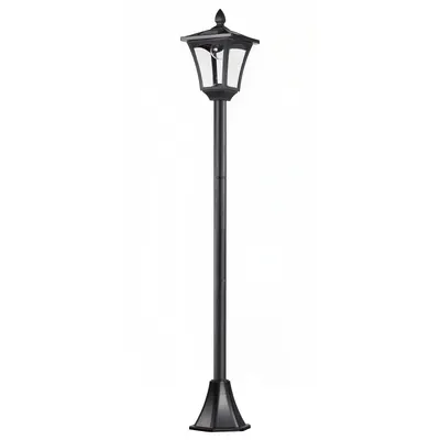 Outsunny Lanternă Solară pentru Grădină, Felinar LED cu Panouri Solare, Design Modern, 18x18x160 cm, Negru | Aosom Romania
