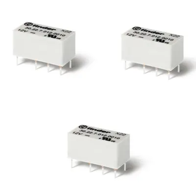 Releu ultra-miniaturizat - 2 contacte, 2 A, C (contact comutator), 48 V, Protecție la fluxul de spalare cu solvenți (RT III), Sensibila in C.C., AgNi + Au, Implantabil (PCB), Niciuna