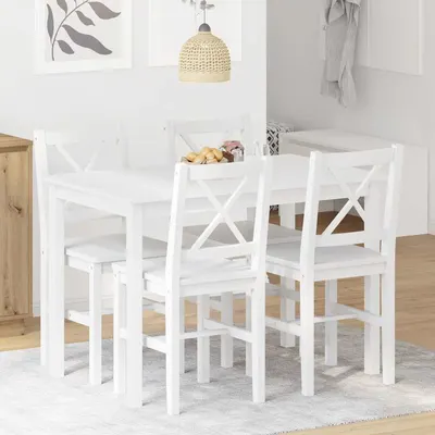 vidaXL Set mobilier de bucătărie, 5 piese, alb