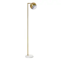 Lampa de podea cu structura metalica si abajur reglabil, din Metal si Marmura 38x26x165cm Auriu, Alb HOMCOM | Aosom RO