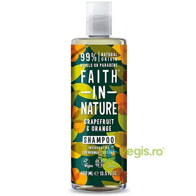 Sampon Natural Revigorant cu Grapefruit si Portocale pentru Par Normal sau Gras 400ml
