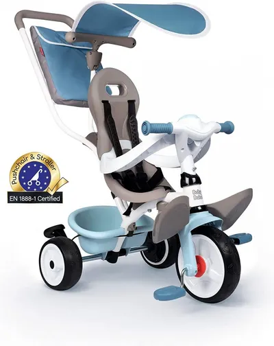 Tricicletă pentru copii 3 în 1 Smoby - Baby Balade Plus, albastră