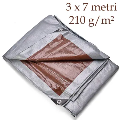 Prelata ranforsata multifunctionala, 3x7 m, 210 g/mp, impermeabila, protectie UV si inghet