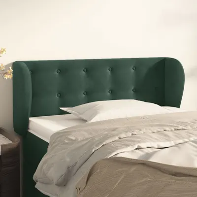 Gossi tablie de pat cu aripioare verde inchis 93x23x78/88 cm catifea