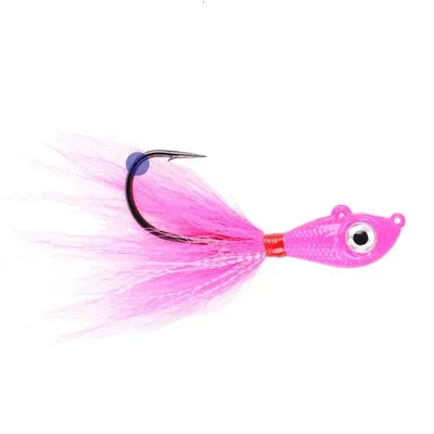 Jig Mustad Big Eye Bucktail Pink Crystal Flash, Nr 3/0, 10 Grame