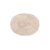 Suport din ratan pentru farfurie Tiseco Home Studio, 30 x 40 cm, alb