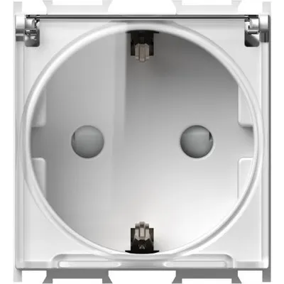 Modul Priza SCHUKO+capac 1P 16A ST IP20 alb, TEM Modul TEM-VM11PT-B