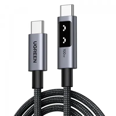 Cablu Date si Incarcare USB-C - USB-C UGREEN L509, 100W, 3m, Gri