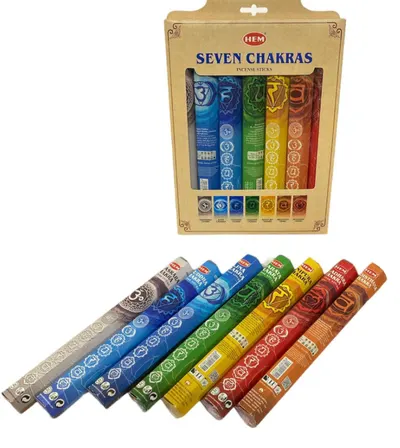Set de 7 betisoare parfumate hexagonale SEVEN CHAKRAS