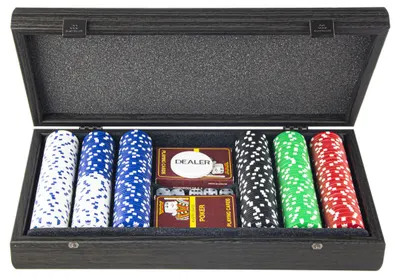Manopoulos Set de poker - Cutie neagră din lemn (replică)