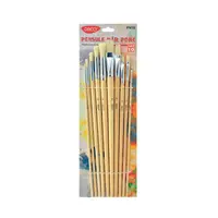 Pensula par porc 10buc/set, nr.1,2,3,5,6,7,8,9,10,12 varf rotund si drept, Daco