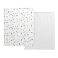 Set 2 cearceafuri cu elastic din bumbac Chicco Next2Me Forever, Confetti, 0luni+