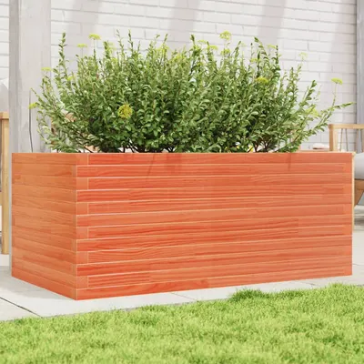Gossi jardiniera gradina, maro ceruit, 110x60x45,5 cm, lemn masiv pin