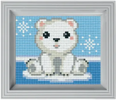 Set creativ cu cadru și pixeli Pixelhobby - Urs polar, Pixel Classic