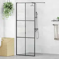 vidaXL Paravan de duș walk-in negru 80x195 cm sticlă ESG transparentă