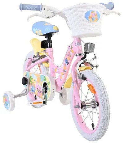 Bicicletă pentru copii cu roți ajutătoare E&L cycles - Disney Stitch, 14'', roz