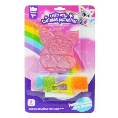 Breloc DIY Genie Pets – model Liliac – pictură cu cristale colorate, Activitate creativă pentru copii 3+, Whimsy Workshop