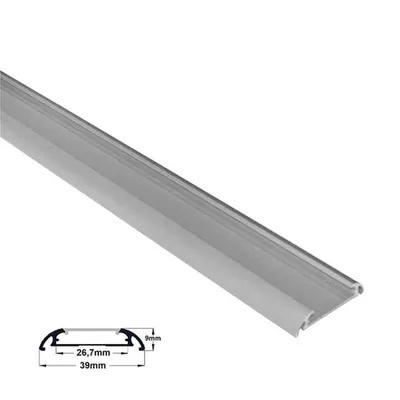 Profil aluminiu oval lat PT pentru banda LED profil aparent lat OVAL - L:1m W:39mm h:9mm
