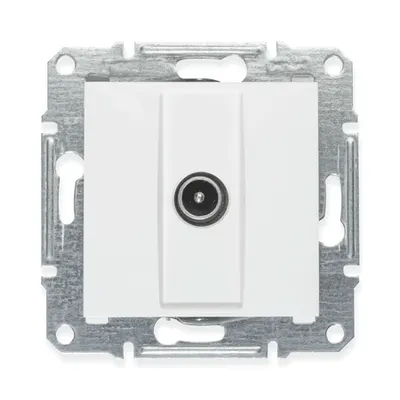 Priza TV 1dB , 16A alb Asfora, montaj in doza rotunda - fara placa ornament